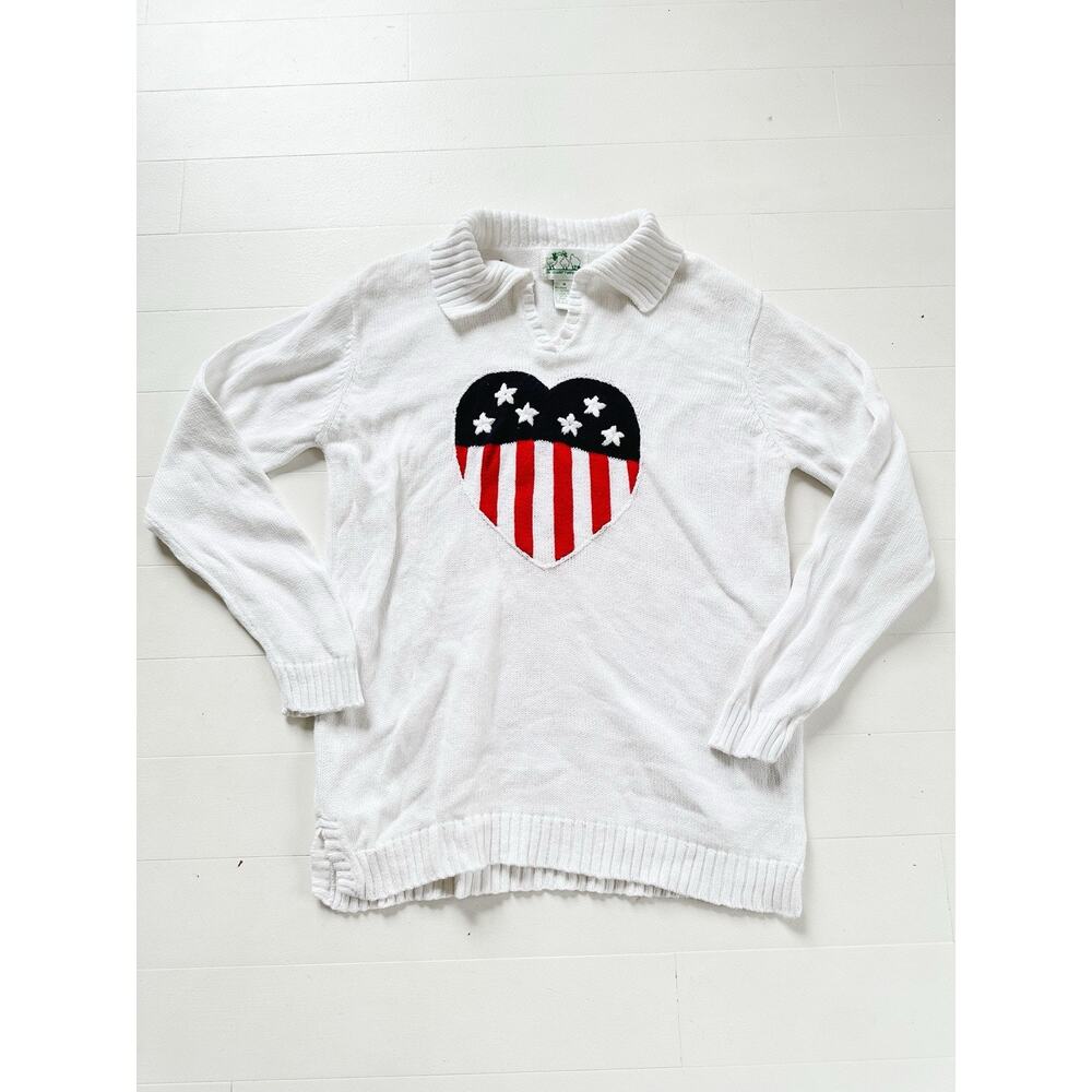 Vintage Quacker Factory July 4th Knit Sweater Medium
